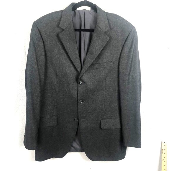 John Nordstrom Loro PianaBlazerMens 42LT Long Tall Gray Cashmere Car Coat